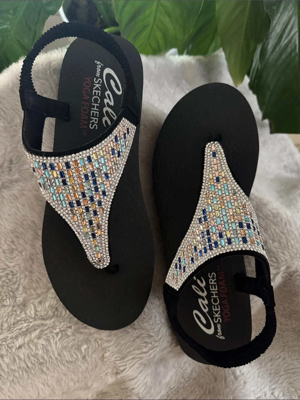Skechers Cali® Meditation Rockstar Multi-Color Rhinestone Women's Sandals